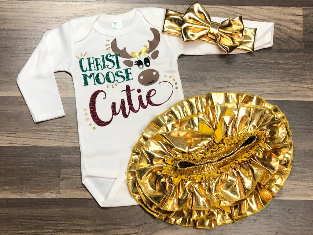 Christ Moose Cutie 3pc set - Paisley Bows