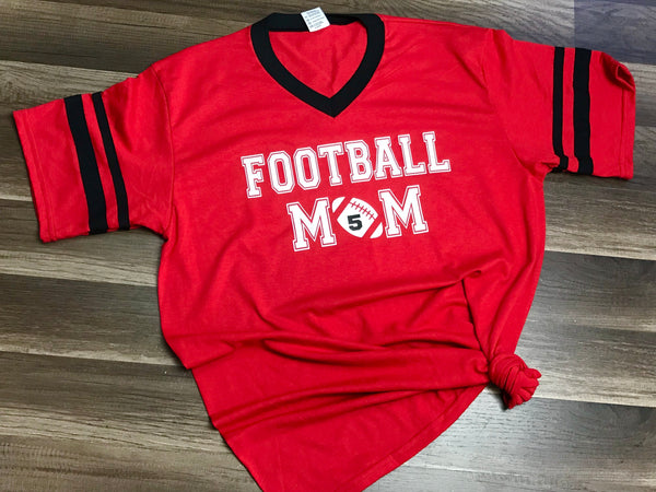 Customizable Football Mom Shirt - Paisley Bows