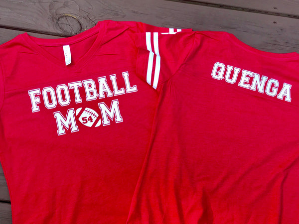 Customizable Football Mom Shirt - Paisley Bows