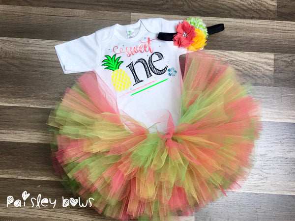 Sweet One Birthday Tutu Outfit - Paisley Bows