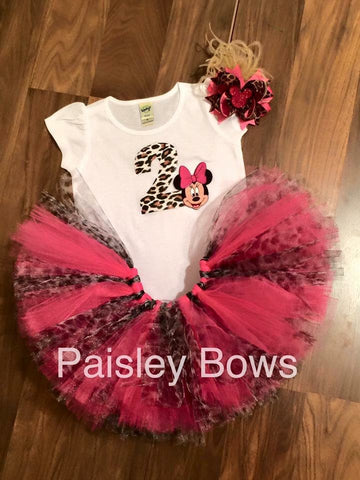 Minnie Mouse 2nd Birthday Tutu Outfit - Paisley Bows