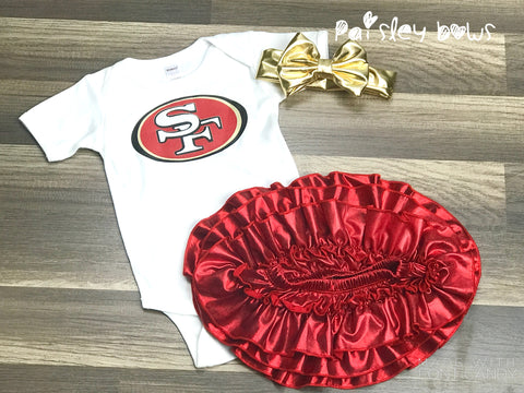 SF 49ers Jersey Rhinestone Bling T-shirt V-neck Superbowl